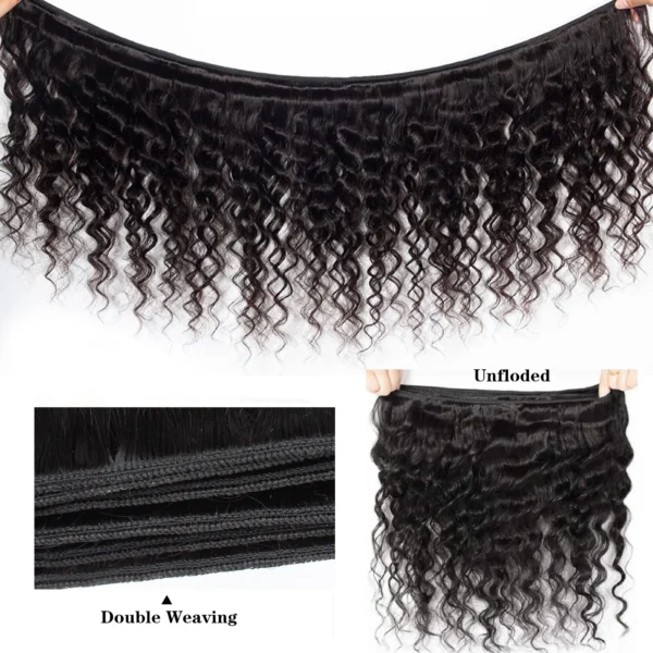 brazilian loose deep wave human hair 3 or 4 bundles, #1b color, with 4x4, 5x5, or 13x4 hd lace frontal closure