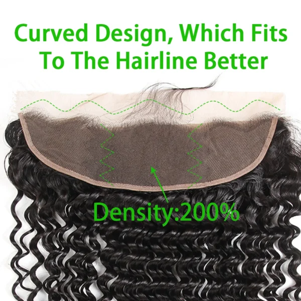 natural color brazilian deep wave human hair bundles, 3 or 4 bundles with 4x4 or 13x4 hd lace frontal closure