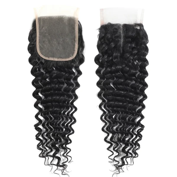 natural color brazilian deep wave human hair bundles, 3 or 4 bundles with 4x4 or 13x4 hd lace frontal closure