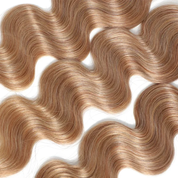 4/30hl highlight body wave brazilian remy hair extensions, 3 or 4 bundles with lace closure, 100% unprocessed double drawn