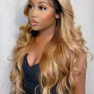 t1b/27 ombre blonde brazilian body wave remy hair, 3 or 4 bundles with 4x4 or 13x4 hd lace frontal closure