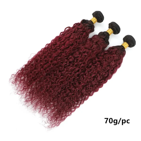 t1b/99j burgundy curly brazilian human hair, 3 or 4 bundles with 4x4 lace closure, red hair extensions for women and girls