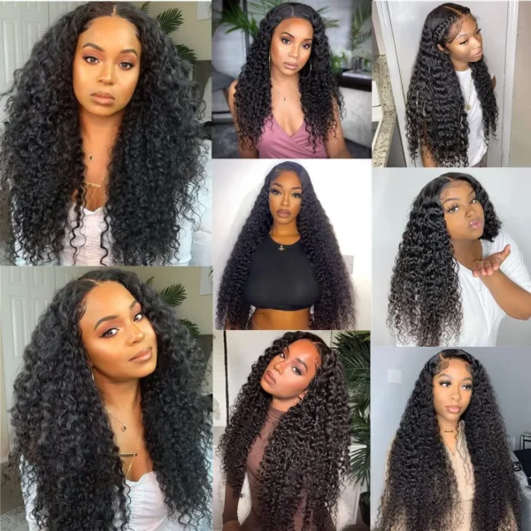 natural color brazilian deep wave human hair bundles, 3 or 4 bundles with 4x4 or 13x4 hd lace frontal closure