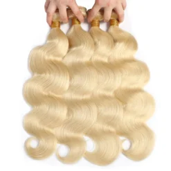 brazilian 613 body wave ombre brazilian remy human hair 3 or 4 bundles with pink lace closure