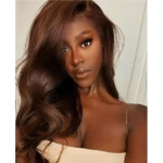 #4 brown brazilian body wave remy hair, 3 or 4 bundles with 4x4 or 13x4 hd lace frontal closure, blonde human hair extensions