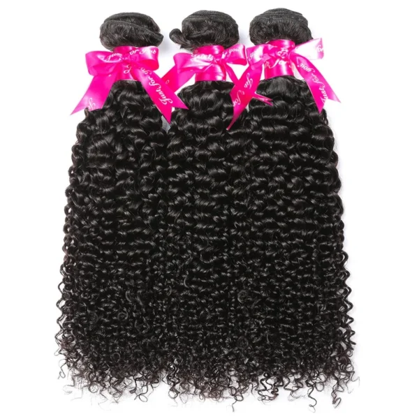 black curly brazilian remy human hair bundles (1 or 3 pcs) 100% unprocessed and soft