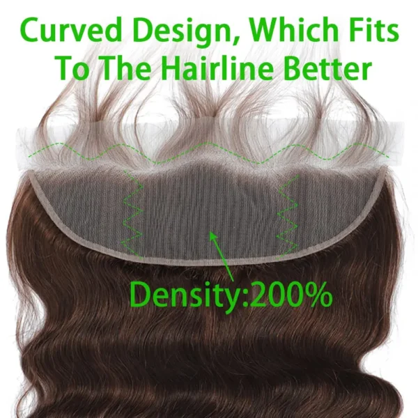 #4 brown brazilian body wave human hair, 3 or 4 bundles with hd lace frontal closure, extensions for women