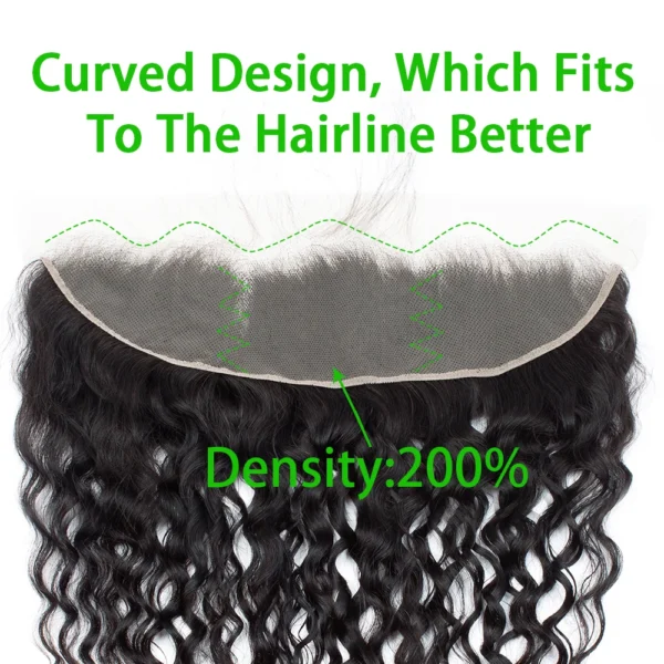 natural color water wave brazilian human hair, 3 or 4 bundles with 4x4 or 13x4 hd lace frontal closure, extensions for women